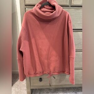 Varley Ribbed Cowl Neck Sweater - Coral